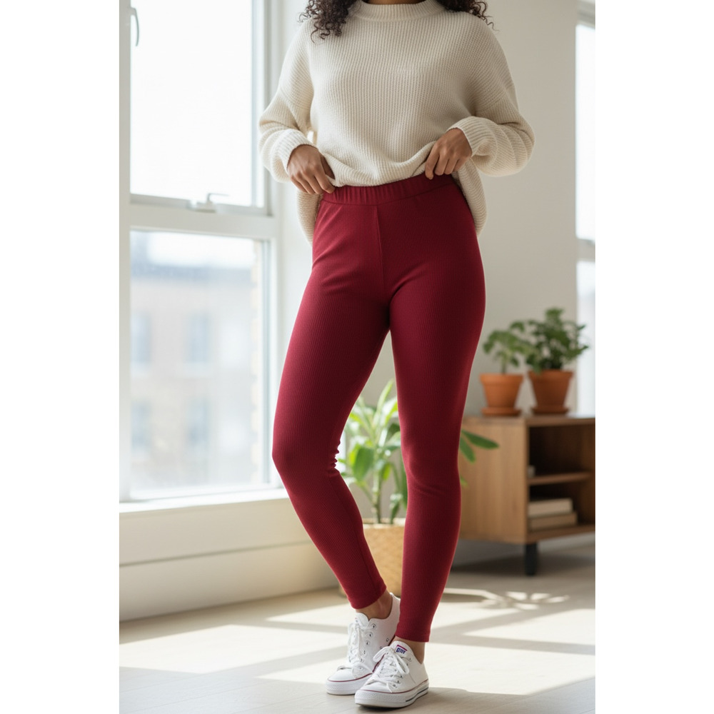 Skims NWT Women's Soft Lounge Cotton Rib Leggings Brick Size Medium